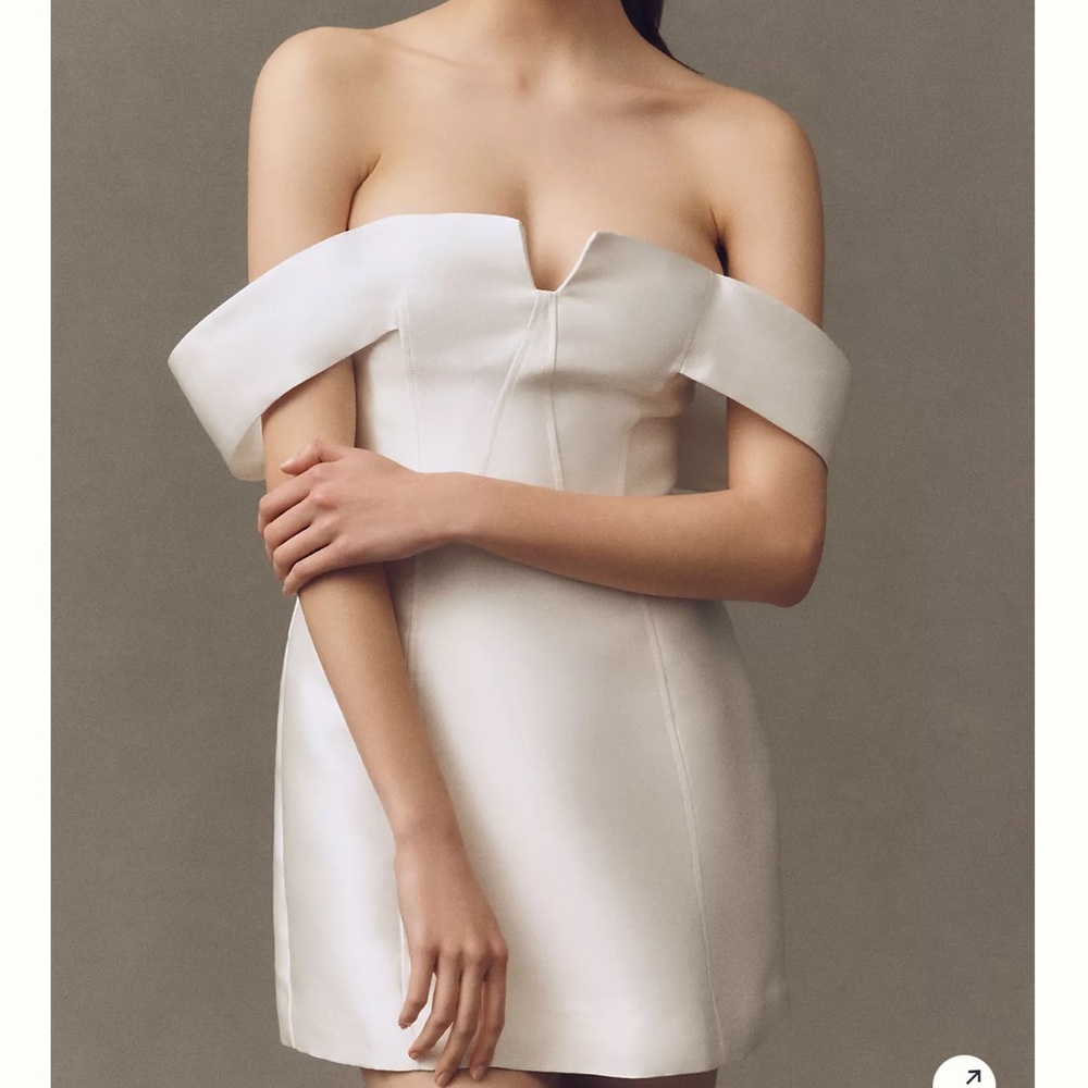 Anthropologie Off-The-Shoulder Cream Dress